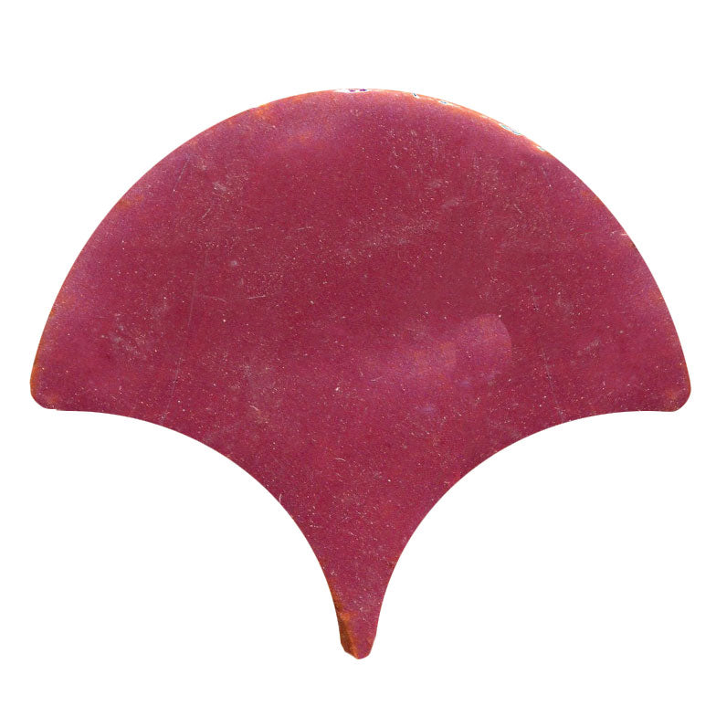 Peacock-Scallop shape tile gloss red